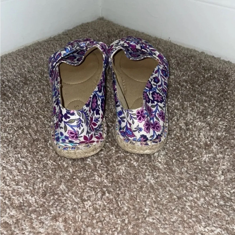 Talbots Izzy Cinched Floral Espadrille‎ Flats Size 9
